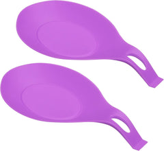 uxcell Silicone Spoon Rest, 7.68" x 3.74" Heat Resistant Kitchen Utensil Holder Spatula Ladle Rest for Counter Stove Top, Dark Gray 4Pcs