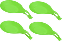 uxcell Silicone Spoon Rest, 7.68" x 3.74" Heat Resistant Kitchen Utensil Holder Spatula Ladle Rest for Counter Stove Top, Dark Gray 4Pcs