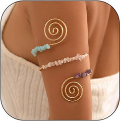 Choistily Arm Cuff Gold Layered Bracelet Adjustable Upper Arm Bangle Jewelry Gifts for Women Boho Halloween Costume Accessories