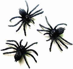 Cooplay 6pcs Fake Big Spiders Black Plastic Mock Reptile Insects Joke Toys Prank Scary Trick Tricky Brains for Halloween Party