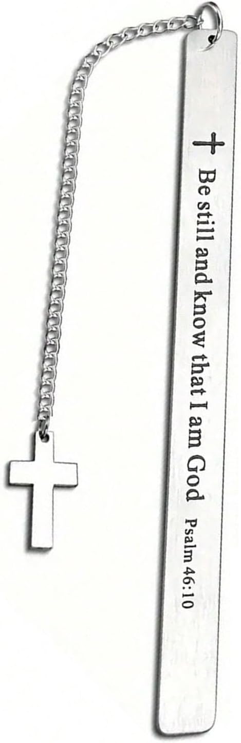 Metal Bookmark Graduation Birthday Gift, Cute Bookmark Gift for Women Men Book Fans Friend (Be Still and Know That I am God)