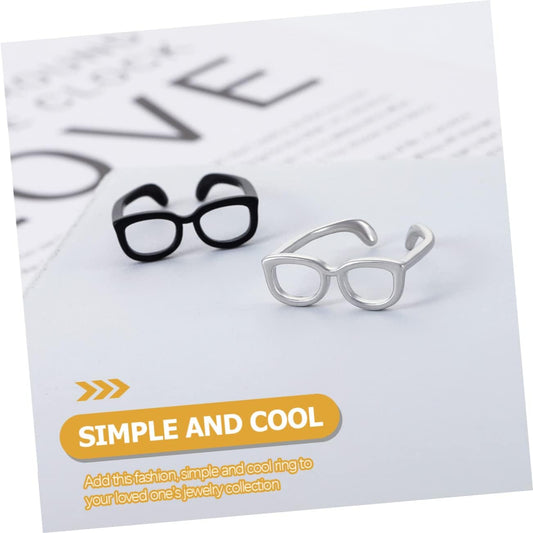 AOKWAWALIY Glasses Ring Vintage Glasses Rings Aesthetic s for Men Fashion Vintage Rings Adjustable Open Ring Minimalist Fashion s Women Adjustable Golden Copper