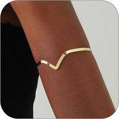 Choistily Arm Cuff Gold Layered Bracelet Adjustable Upper Arm Bangle Jewelry Gifts for Women Boho Halloween Costume Accessories