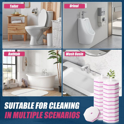 50PCS Toilet Bowl Wand Refills，3-Layer Bathroom Cleaning, Easy Snap-On Toilet Cleaning，Disposable Toilet Cleaner Filling Pad，Cherry Blossom Fragrance