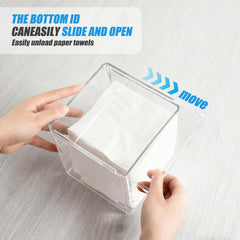 Clear Tissue Box Holder, Clear Tissue Box, Acrylic Napkin Holder for Bathroom Kitchen Bedroom Office Hotel - Send Goods from Local Warehouse