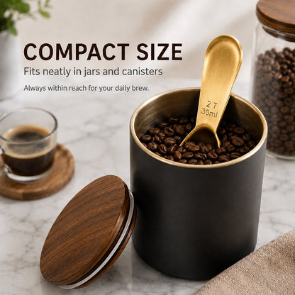 1 Pcs Coffee Scoop, Premium 2 Tablespoon Coffee Spoon for Ground Coffee and Tea, Ergonomic Handle