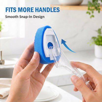 12Pack Dishwand Refill Heads, Non-Scratch Scrub Dots Sponge Replacement Pads, Leak-Proof No-Hole Design