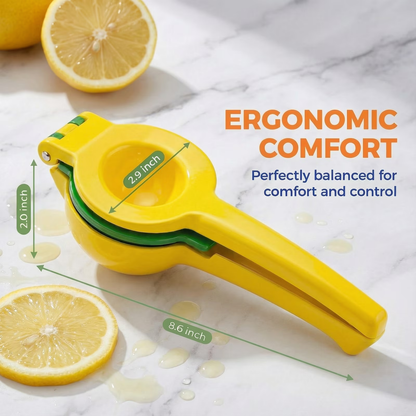 2-in-1 Lemon & Lime Squeezer Manual Citrus Juicer, Heavy Duty Hand Press for Home Kitchen & Bar Cocktails (1 Pack), Yellow/Green