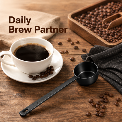 Long Handle Metal Coffee Scoop 6.5in, 2 Tablespoon 30ml 18/8 Stainless Steel Measuring Spoon for Coffee Grounds, Beans, Tea Powder, Tall Storage Jars & Containers