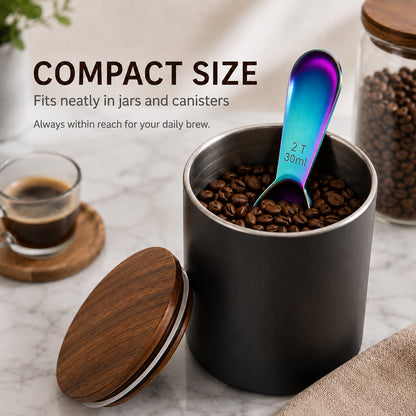 1 Pcs Coffee Scoop, Premium 2 Tablespoon Coffee Spoon for Ground Coffee and Tea, Ergonomic Handle