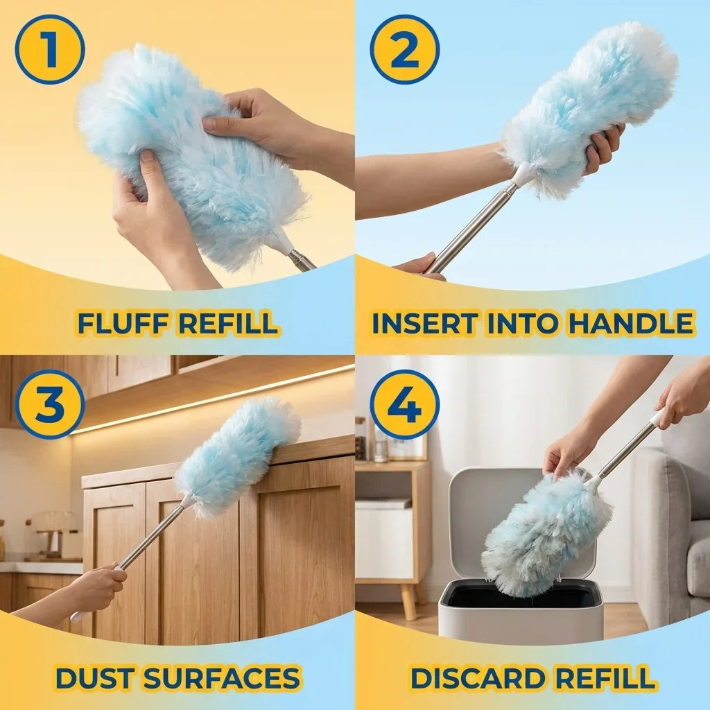 60 Disposable Duster Refills with 43-Inch Handle