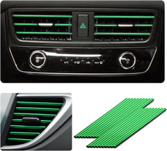 Ziciner 20 Pcs Car Air Conditioner Decoration Strip, Waterproof Bendable Auto Vent Outlet Shiny Trim, Universal Vehicle Interior Accessories Suitable for Most Air Vent Outlet (Shiny Red)