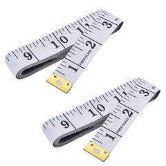 Twisha Soft Tape Measure Double Scale Body Sewing Flexible Ruler for Weight Loss Medical Body Measurement Sewing Tailor Craft Vinyl Ruler, Has Centimetre Scale on Reverse Side 60-inch (White)