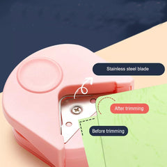 ZAAWUUT Mini Corner Rounder Paper Punch R4 Fillet Cutter,DIY Craft Machine Paper Trimmer Card Photo Corner Cutter, Office School Photo Studio Supplies (Pinkish-Purple)