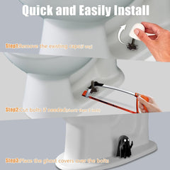 Funny Ghost Toilet Bolt Covers Decorative Toilet Screw Cover Caps, Toilet Caps for Bottom of Toilet, Halloween Cute Toilet Bowl Bolt Covers for Bathroom Decor, Cute Halloween Decor,2-Pack (Black)