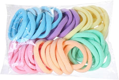 50Pcs/Set Women Colorful Nylon Elastic Hair Bands Ponytail Holder Rubber Bands Scrunchie Headwear(Blue)