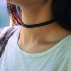 Prosy Gothic Choker Necklace Silver Black Velvet Statement Collar Necklaces for Women and Girls
