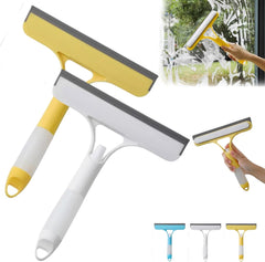 3 in 1 Window Cleaning Scraper with Spray, 2025 New Multi-Function Glass Cleaner Squeegee Tool for Shower Glass, Tile, Mirror Cleaning, All-Purpose Spray Function Brush with Ergonomic Handle (Yellow)