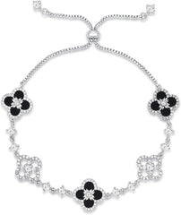 Women's 18K Gold Plated Clover Bracelet with Natural Shell - Four Leaf Lucky Charm Dainty Link Bracelets Jewelry for Women, Trendy Birthday/Mother's Day Gift