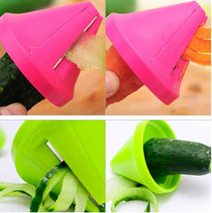 Spiralizer Vegetable Slicer,Kitchen Gadget Funnel Carrot Radish Cutter Shred Slicer Spiral Tools (Rose)