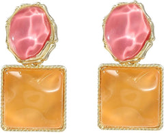 Acrylic Earrings for Women Geometric Square Resin Acrylic Earrings Dangle Drop Statement Vintage Party Jewelry