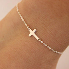 Boho Bracelet with Tiny Cross hand chain for women and Girls