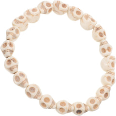 COSMEVIVI Skeleton Skull Beaded Bracelet Unisex White Turquoise Gothic Wristband for Men Women Sophisticated Outfit Accessory