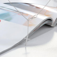 925 Sterling Silver Simple Cross Pendant Necklace for Women Christian Birthday Baptism Gift