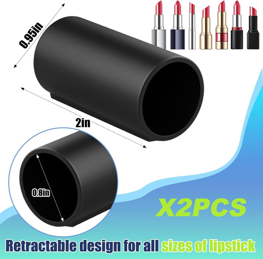 2PCS Car Lip Balm Holder No Melt,Silicone Holder for Chapstick,Fun Car Accessories for Women Interior,Car Lipsticks Holder for Chap Stick,Upright Lip Balm Holder for Car