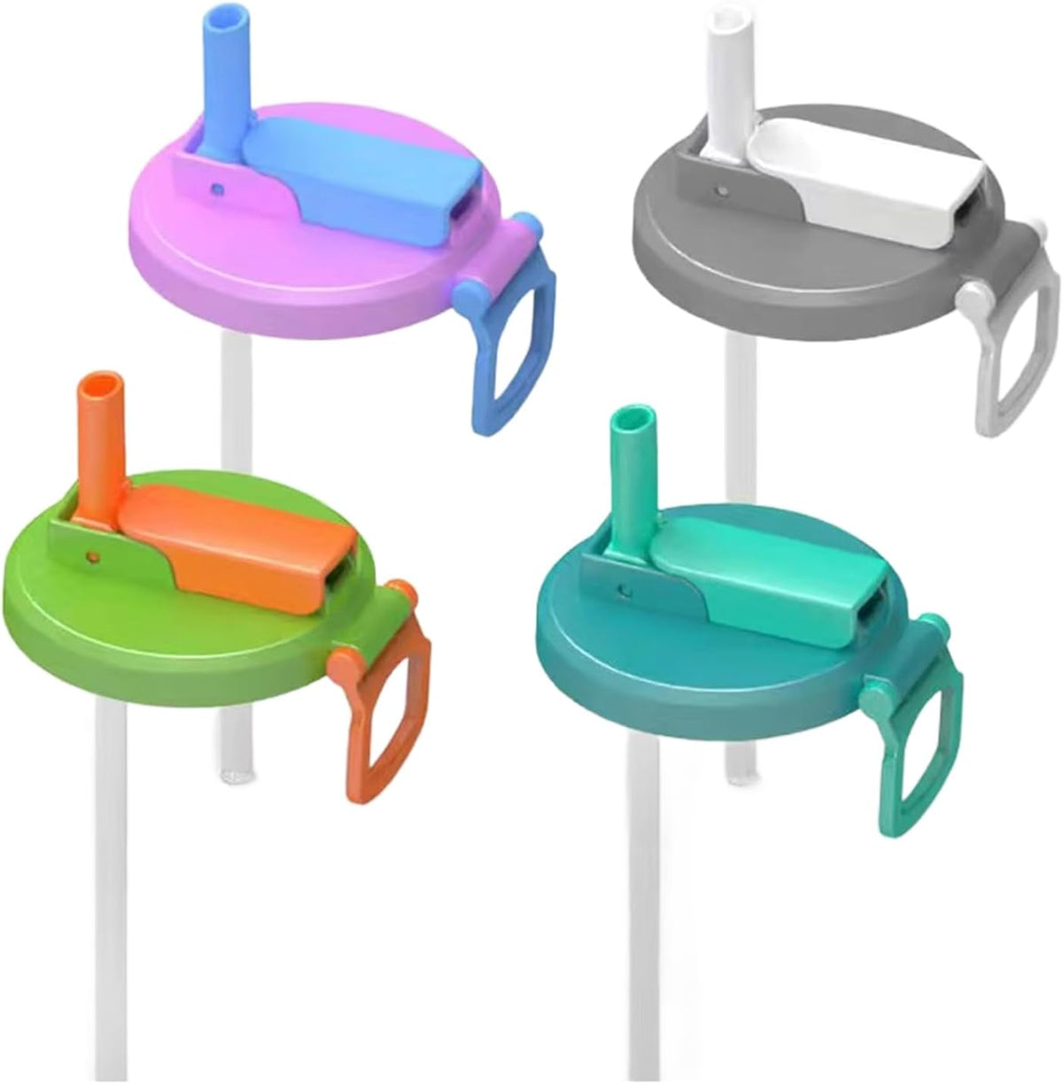 Can Lids For Fizzy Drinks 4 Pack Multi-Colour Reusable Soda Can Toppers With Straws; Universal Fit For UK Beverage Cans; Convenient Outdoor Use; Ideal For Adults And Kids