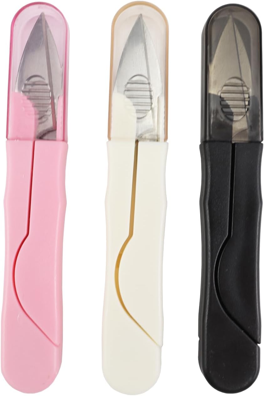 3 Pcs Portable U Shape Sewing Scissors - Embroidery, Cross-Stitch, Craft Thread Cutter Needlework Scissors (3)