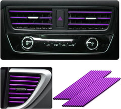 Ziciner 20 Pcs Car Air Conditioner Decoration Strip, Waterproof Bendable Auto Vent Outlet Shiny Trim, Universal Vehicle Interior Accessories Suitable for Most Air Vent Outlet (Shiny Red)