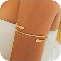 Choistily Arm Cuff Gold Layered Bracelet Adjustable Upper Arm Bangle Jewelry Gifts for Women Boho Halloween Costume Accessories