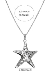 Starfish Necklace for Women Gold Star Swirl Pendant Necklace Summer Beach Ocean Shell Necklace Starfish Seashell Charm Necklace Trendy Vacation Star Jewelry