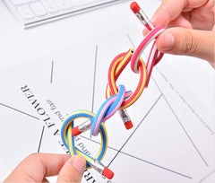 Flexible Bendy Pencil,35 PCS Flexible Soft Pencil Colorful Stripe Soft Pencils with Eraser as Gift for Students or Children