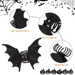 Halloween Bat Hair Clips for Women Black Bat Wing Hair Accessories Matte Metal Bats Claw Clips Goth Hairpins Gothic Medium for Thick Half Ponytail Barrettes Halloween Scary Party Costumes Favors 1Pcs