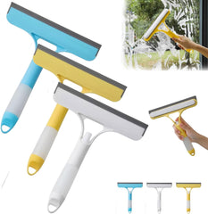 3 in 1 Window Cleaning Scraper with Spray, 2025 New Multi-Function Glass Cleaner Squeegee Tool for Shower Glass, Tile, Mirror Cleaning, All-Purpose Spray Function Brush with Ergonomic Handle (Yellow)