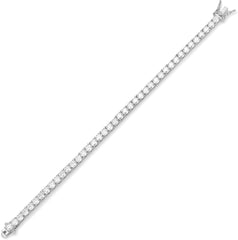 Amazon Essentials Plated Sterling Silver Round Cut Cubic Zirconia Tennis Bracelet