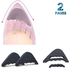 2 Pairs Soft Sponge Half Insoles, Reusable Big Toe Plug Foot Brace Pads Adjustable Shoe Filler Unisex Shoe Inserts Black