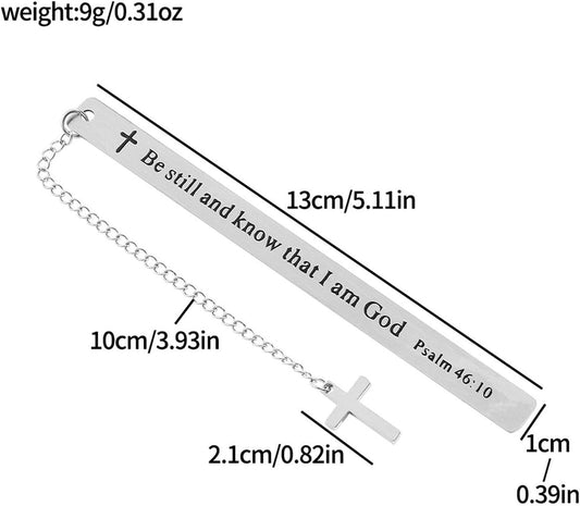 Metal Bookmark Graduation Birthday Gift, Cute Bookmark Gift for Women Men Book Fans Friend (Be Still and Know That I am God)