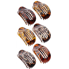 Oval-Shaped Flat Claw for Women-Strong Hold Lay Down Claw Clamps Hair Barrettes Alligator Clip-Flat Clips-Simple Elegant Duckbill Hair Clip for Thick Thin Hair (6Pcs Style A)