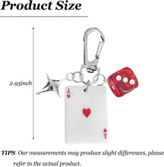 Angyape Cool Y2K Keychain Dice Star Keychain Bag Charms Purse Charms for Handbags Car Keys Accessories Gifts for Women Men