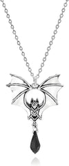 WCRAZYE Gothic Bat Pendant Necklace for Women Halloween Victoria Emboss Cameo Necklace Dark Vampire Necklace Witch Jewelry Accessories
