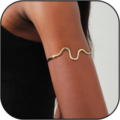 Choistily Arm Cuff Gold Layered Bracelet Adjustable Upper Arm Bangle Jewelry Gifts for Women Boho Halloween Costume Accessories