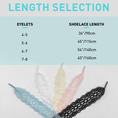 UamGlsob Lace Fancy Shoelaces for Samba Fashion Shoes, 3CM Wide Flat Soft Lace Shoe Laces for Women Girls