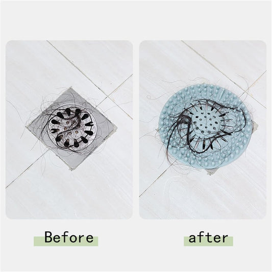 Hair Catcher Shower Drain Covers Protector Durable Silicone Bathtub Hair Stopper Easy to Install and Clean Suit for Bathroom Tub Shower and Sink, 2 Pack, Blue