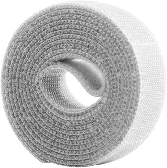 Adjustable Cable Straps with Buckles, Free Cut Length, White Reusable Fastening Cable Ties, Hook and Loop Securing Strap for Cable Tidy, Wire Management, Cord Organiser (Free cutting-Gray-3.28Ft/1m)