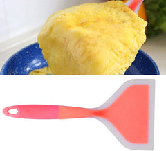 Heat Spatula, Silicone Wide Mouth Spatula Pancakes Fried Shovel Flexible Turner for Kitchen Utensils (Orange Head)