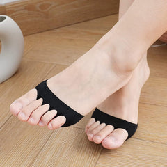Ice Silk Forefoot Pads Invisible High 5 Fingers Half Toe Insoles