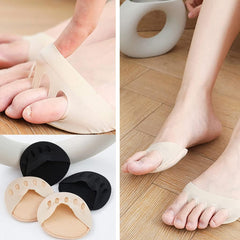 Ice Silk Forefoot Pads Invisible High 5 Fingers Half Toe Insoles
